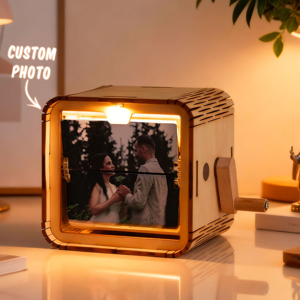 Custom 16 Photo Music Flipbook Wooden Album with Light — product image