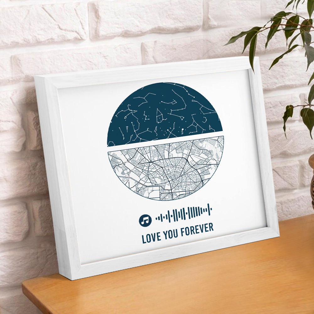 Custom Music Frame Custom Night Sky and Map Gift Anniversary Gift for Lover Wedding Gift — product image 11