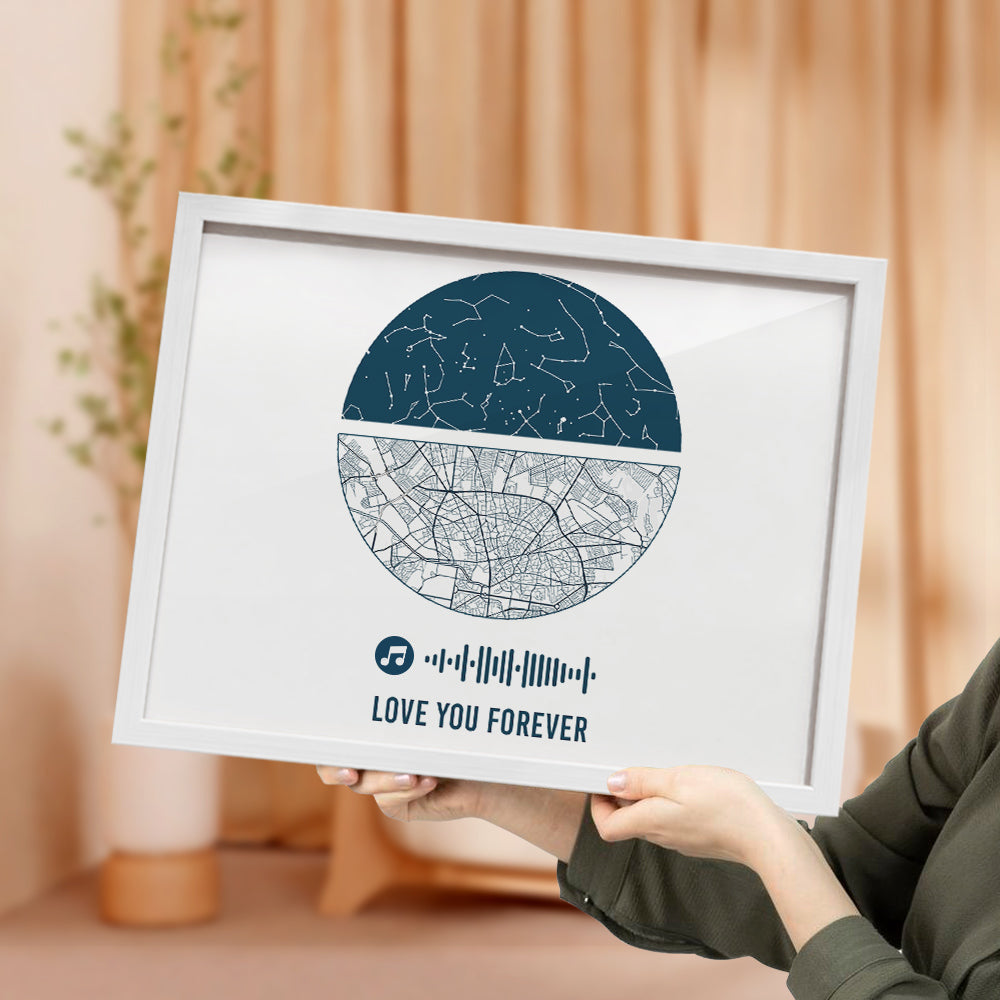 Custom Music Frame Custom Night Sky and Map Gift Anniversary Gift for Lover Wedding Gift — product image 12