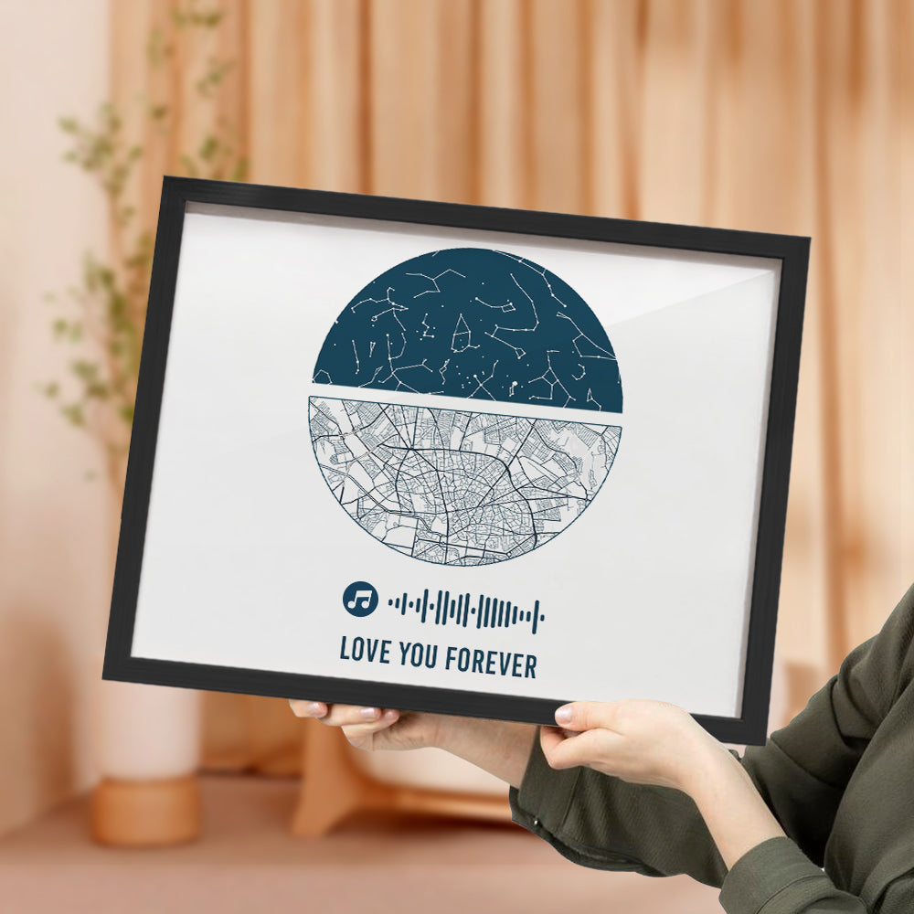 Custom Music Frame Custom Night Sky and Map Gift Anniversary Gift for Lover Wedding Gift — product image 15