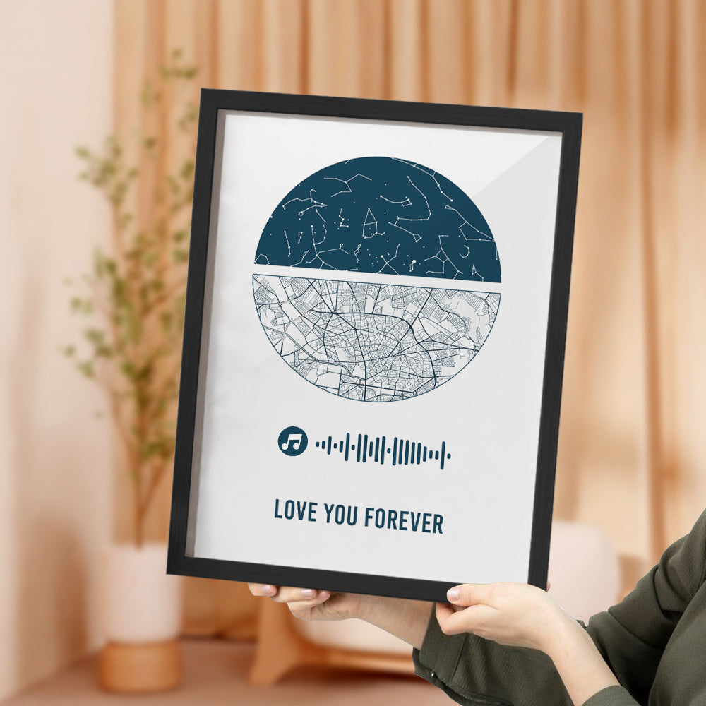 Custom Music Frame Custom Night Sky and Map Gift Anniversary Gift for Lover Wedding Gift — product image 18