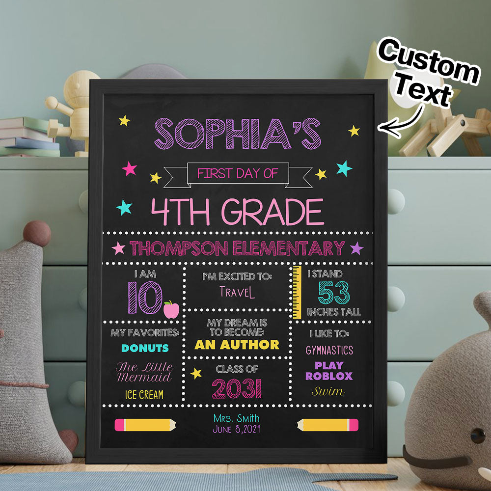 Personalized Back to School Sign First Day of School Sign Gift — product image