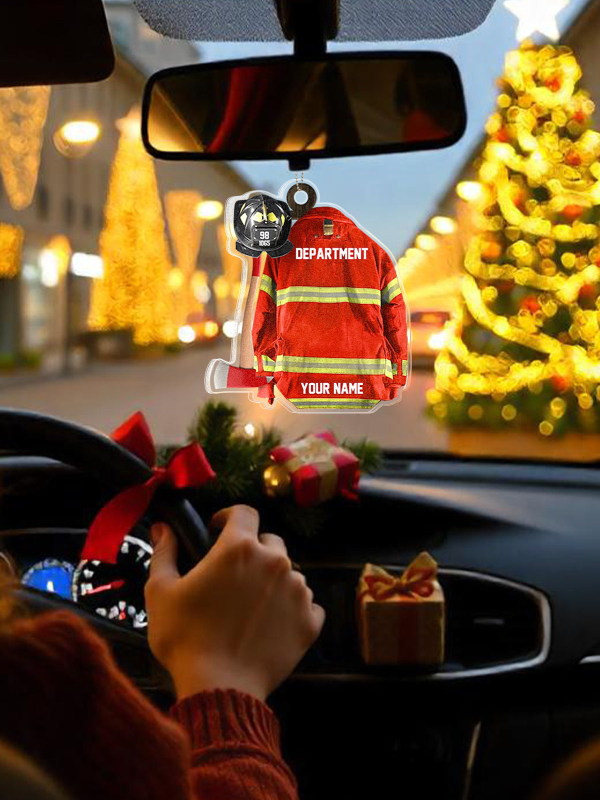 Personalized Firefighter Helmet Armor Ornament with Name Christmas Ornaments Gifts for Fireman — product image 9