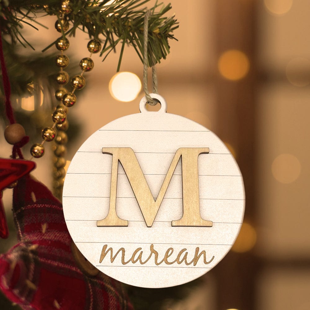 Custom Engraved Name Christmas Ornament Personalized Wooden Ornament Christmas Tree Decoration — product image