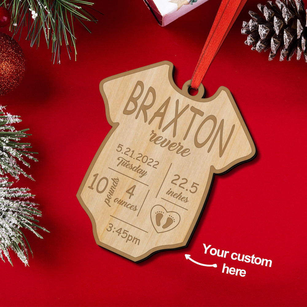 Personalized Baby Birth Stat Ornaments Gift for Baby's First Christmas — product image 2