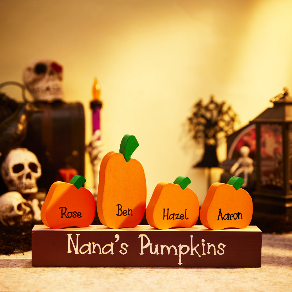 Custom Name Pumpkin Ornaments with Wooden Base – Personalized Halloween Gift — product image 4