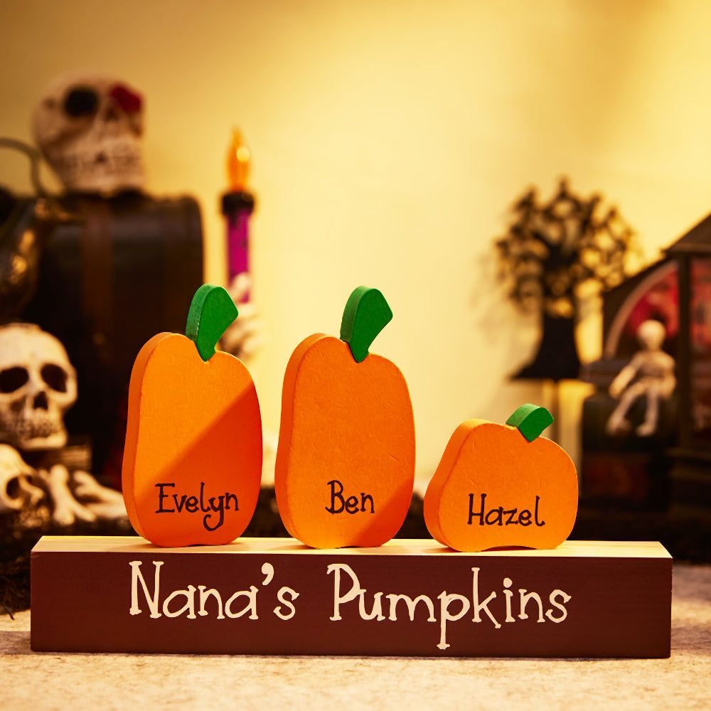 Custom Name Pumpkin Ornaments with Wooden Base – Personalized Halloween Gift — product image 6