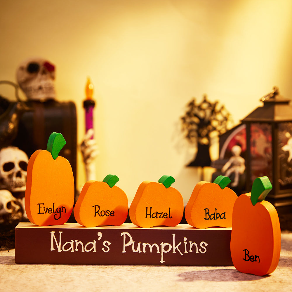 Custom Name Pumpkin Ornaments with Wooden Base – Personalized Halloween Gift — product image 7