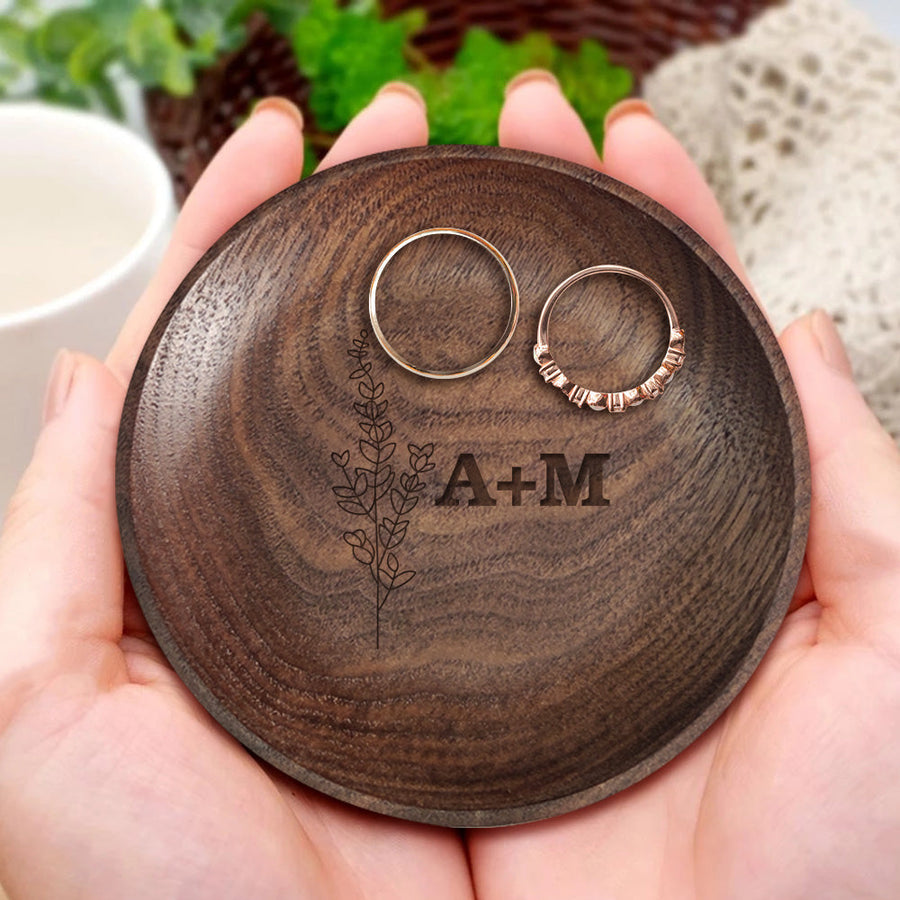 Personalized Floral Ring Dish Engagement Wedding Jewelry Tray Gift for Her — product image