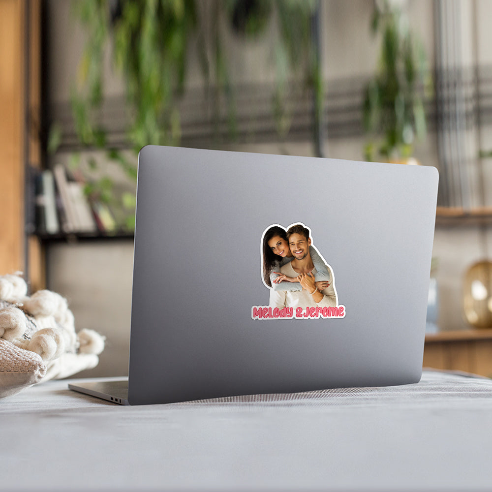 Custom Cup Computer Couple Sticker Personalized Sticker Gift for Lover — product image 3