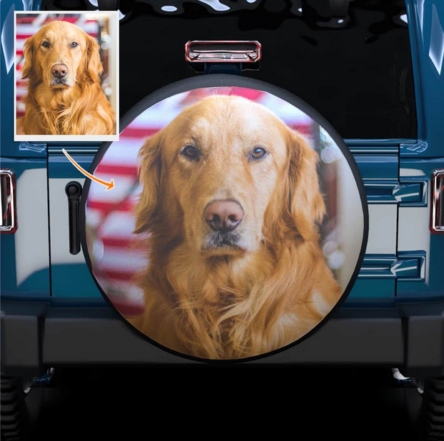 Custom Leather Spare Tire Cover with Picture — product image