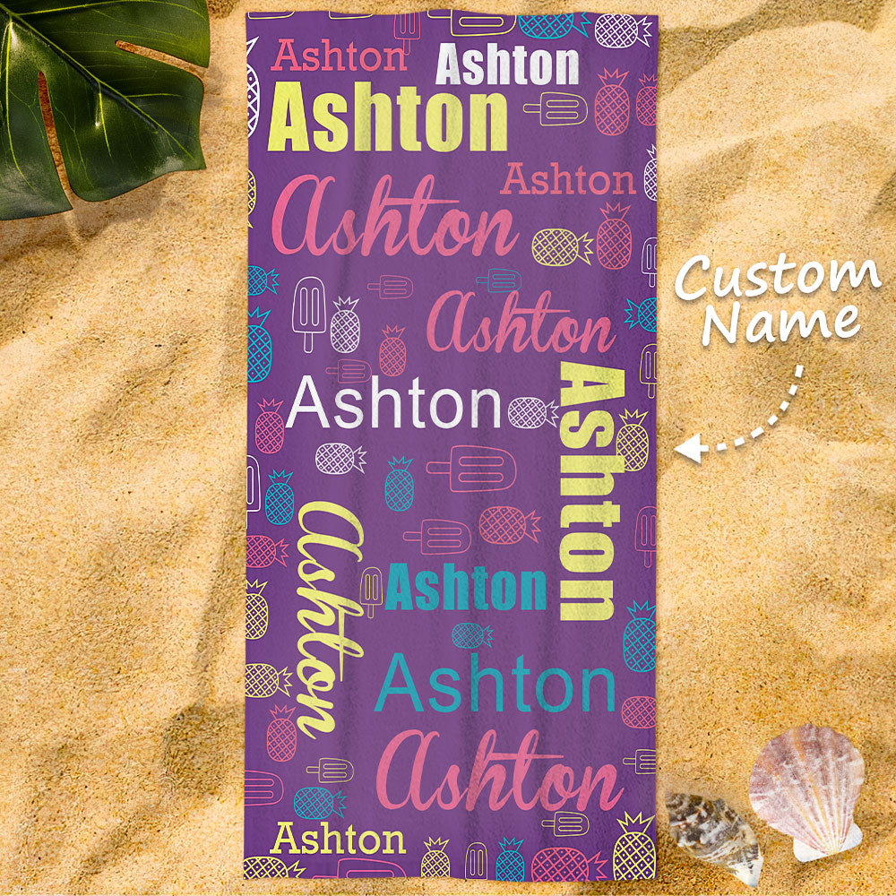 Customized Name Beach Towel Personalized Funny Pool Towels — product image