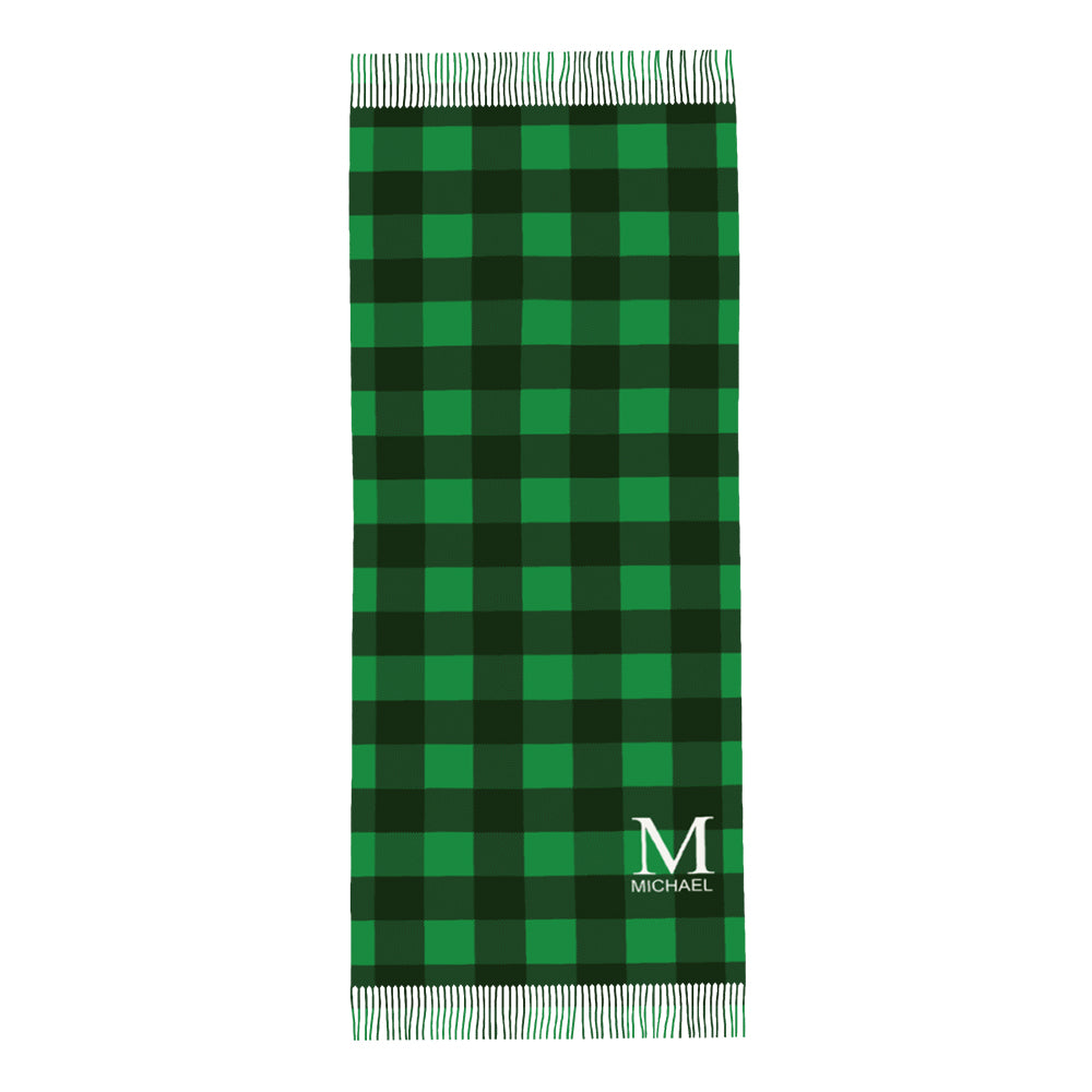 Custom Initial Name Fringe Scarf Persoalized Winter Scarves — product image 4