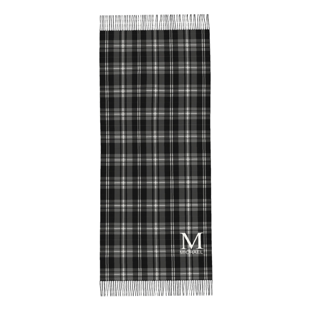 Custom Initial Name Fringe Scarf Persoalized Winter Scarves — product image 8