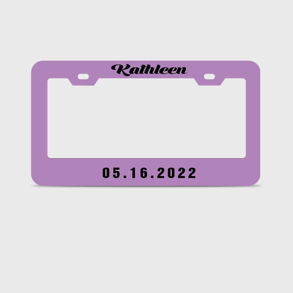 Pair of Universal Custom License Plate Frames Custom Name and Date License Plate Frames — product image 6