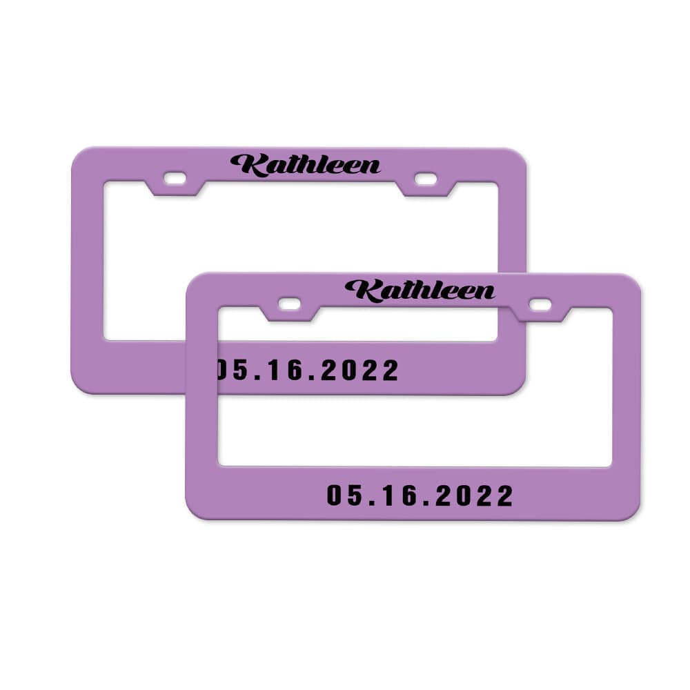 Pair of Universal Custom License Plate Frames Custom Name and Date License Plate Frames — product image 7