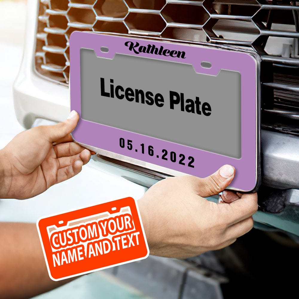 Pair of Universal Custom License Plate Frames Custom Name and Date License Plate Frames — product image 2