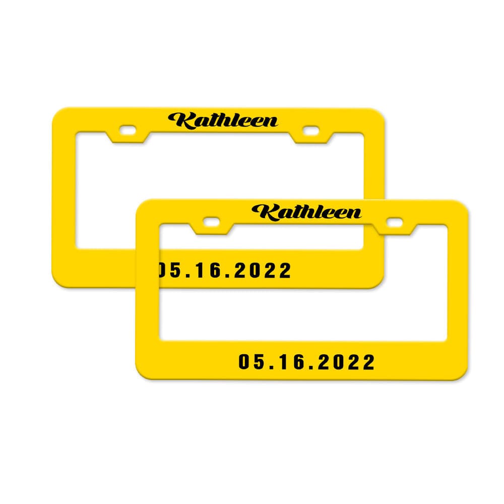 Pair of Universal Custom License Plate Frames Custom Name and Date License Plate Frames — product image 11