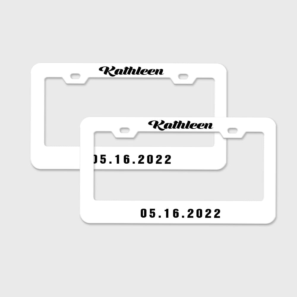 Pair of Universal Custom License Plate Frames Custom Name and Date License Plate Frames — product image 12