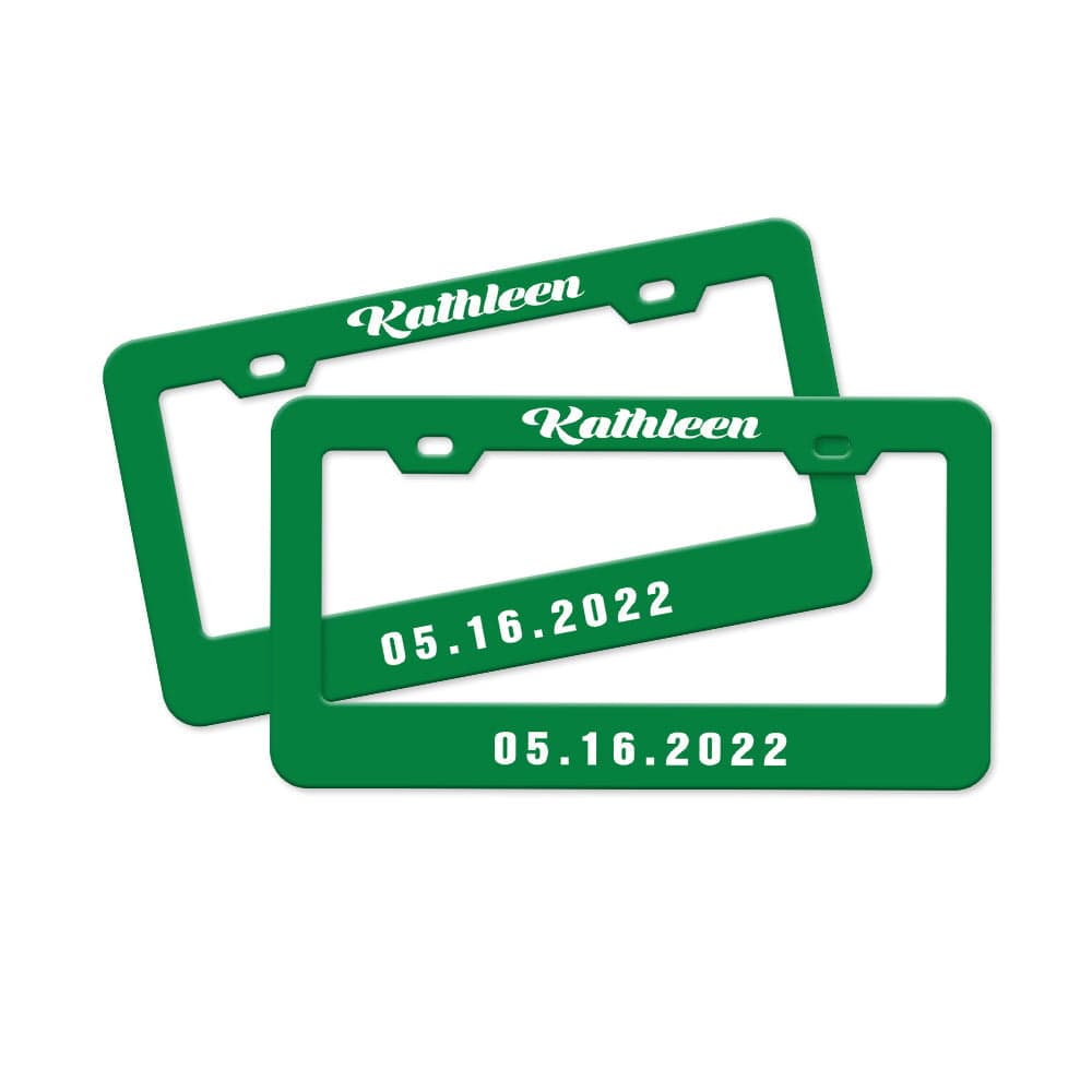 Pair of Universal Custom License Plate Frames Custom Name and Date License Plate Frames — product image 13