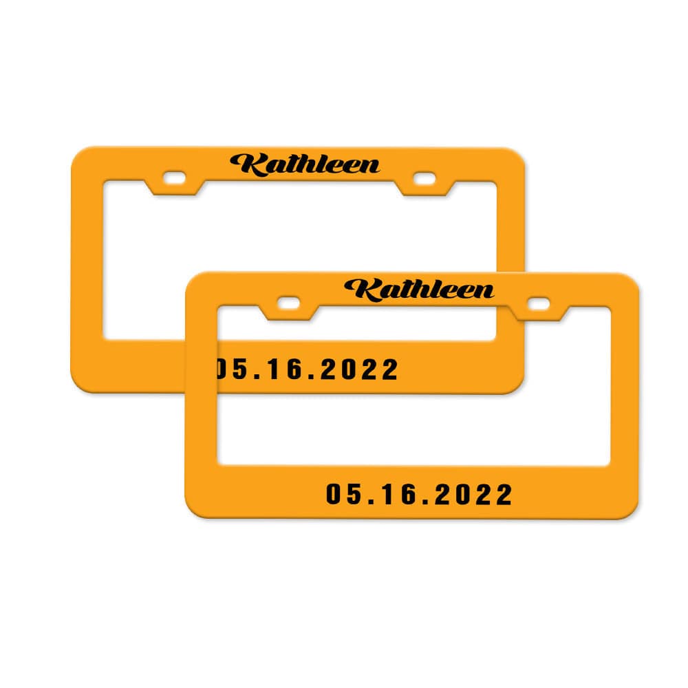 Pair of Universal Custom License Plate Frames Custom Name and Date License Plate Frames — product image 14