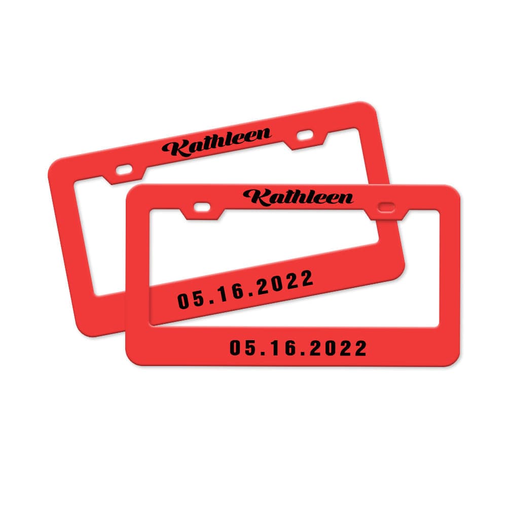 Pair of Universal Custom License Plate Frames Custom Name and Date License Plate Frames — product image 15