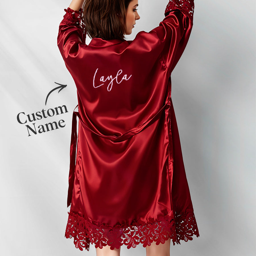 Personalized Embroidered Bride Bridesmaid Robe Getting Ready Outfits Wedding Robes — product image