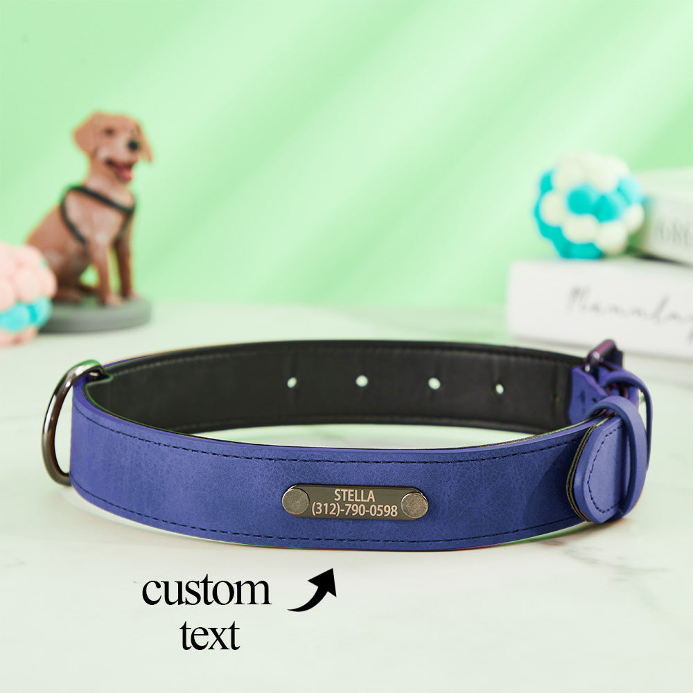 Custom Engraved Leather Dog Collar Personalized Dog Collar Gift for Pet Lover — product image 5