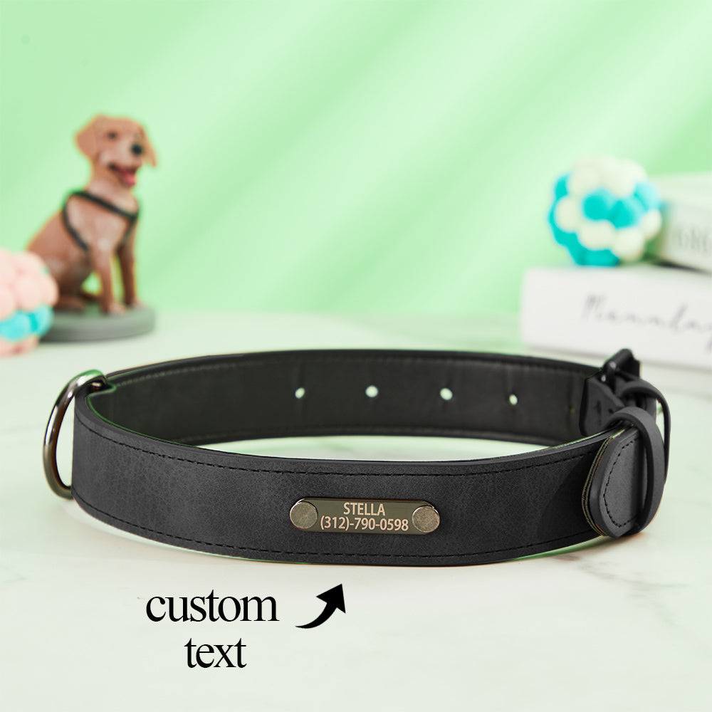 Custom Engraved Leather Dog Collar Personalized Dog Collar Gift for Pet Lover — product image 6