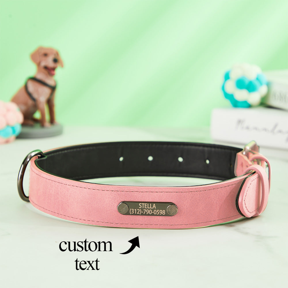 Custom Engraved Leather Dog Collar Personalized Dog Collar Gift for Pet Lover — product image 7