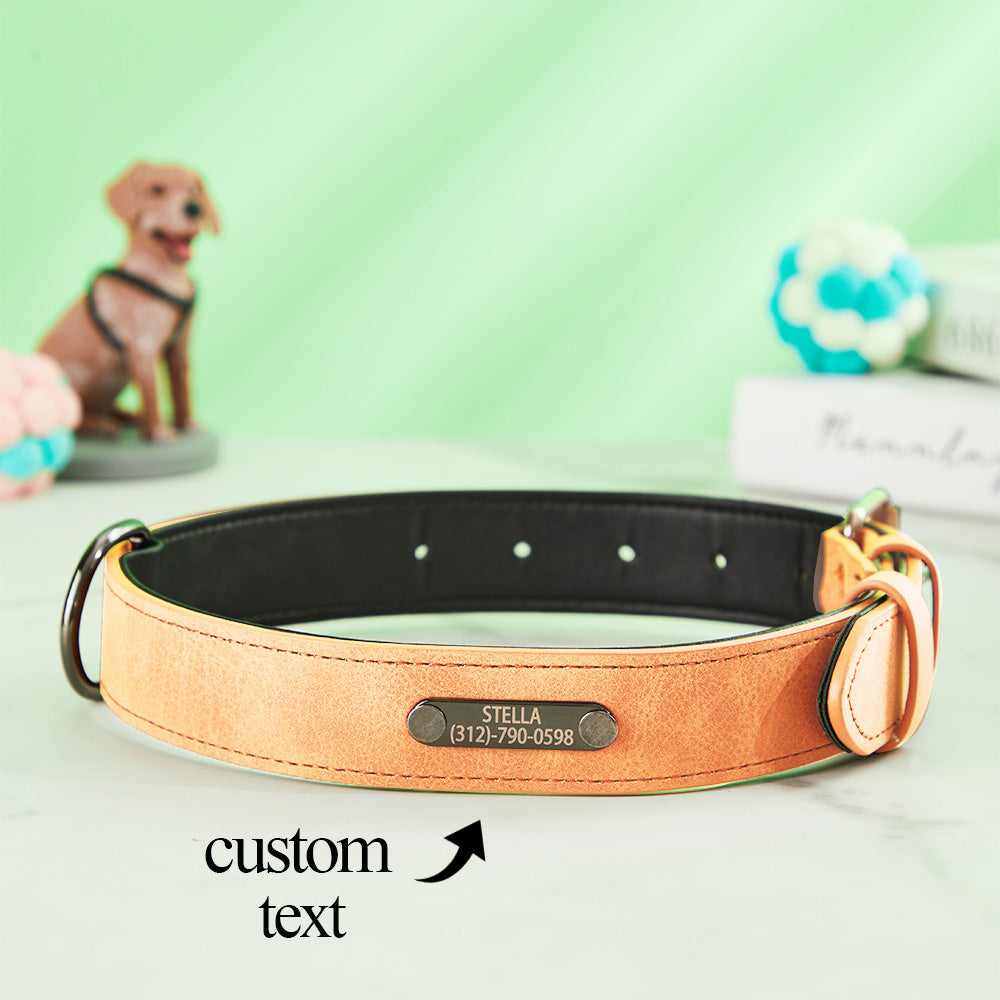 Custom Engraved Leather Dog Collar Personalized Dog Collar Gift for Pet Lover — product image 8