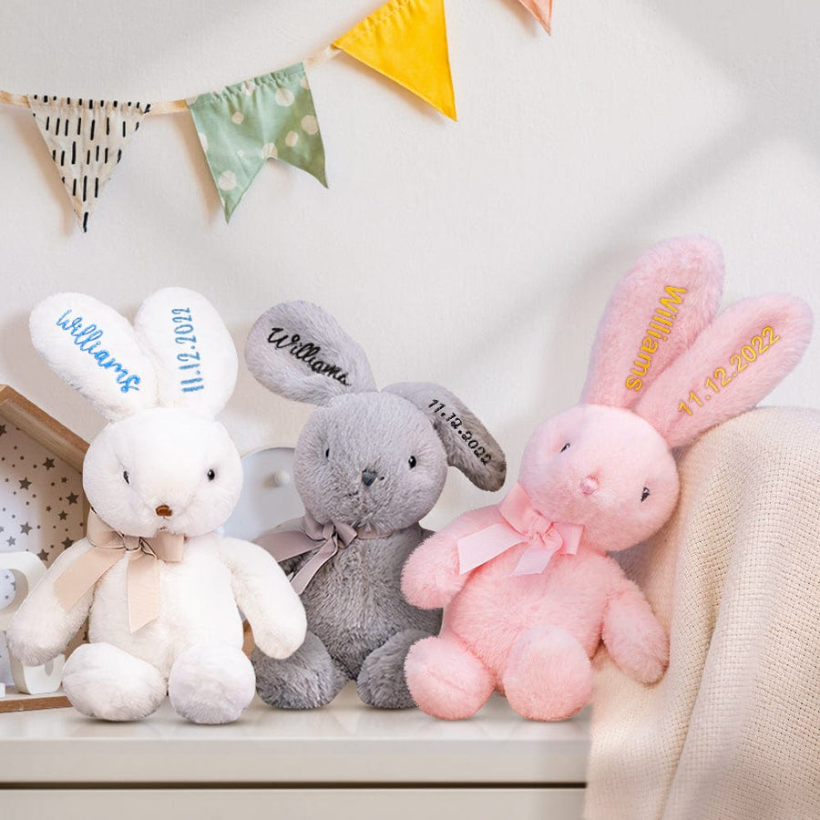 Custom Embroidered Bunny Personalised Long Ears Bunny Rabbit Easter Gift for Baby — product image