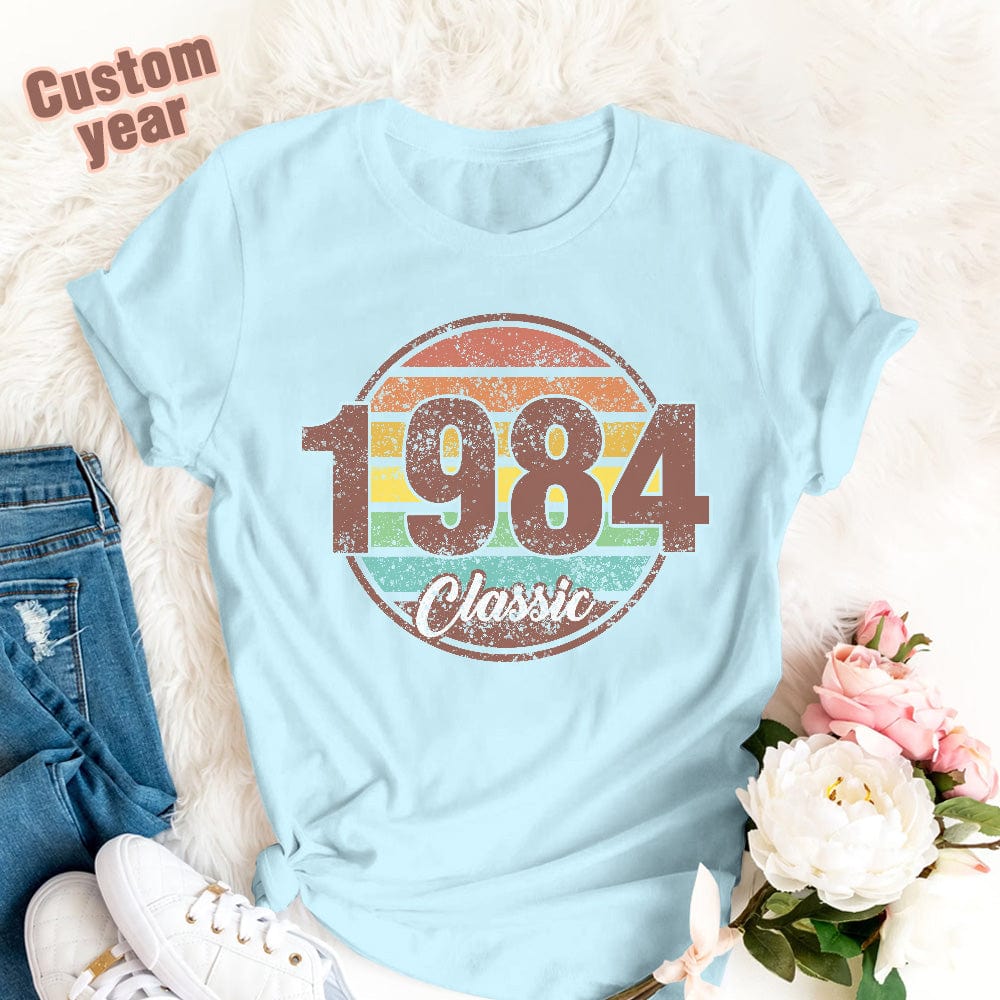 Custom Year Classic Birthday T-Shirt Gifts Fashion Style Back-to-school Gift — product image