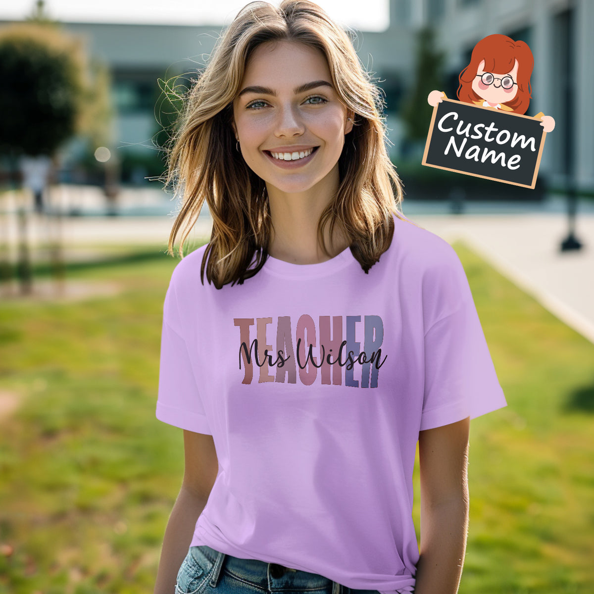 Personalized Teacher T-Shirt Teacher Custom Name Shirt Back to School Gifts — product image 4