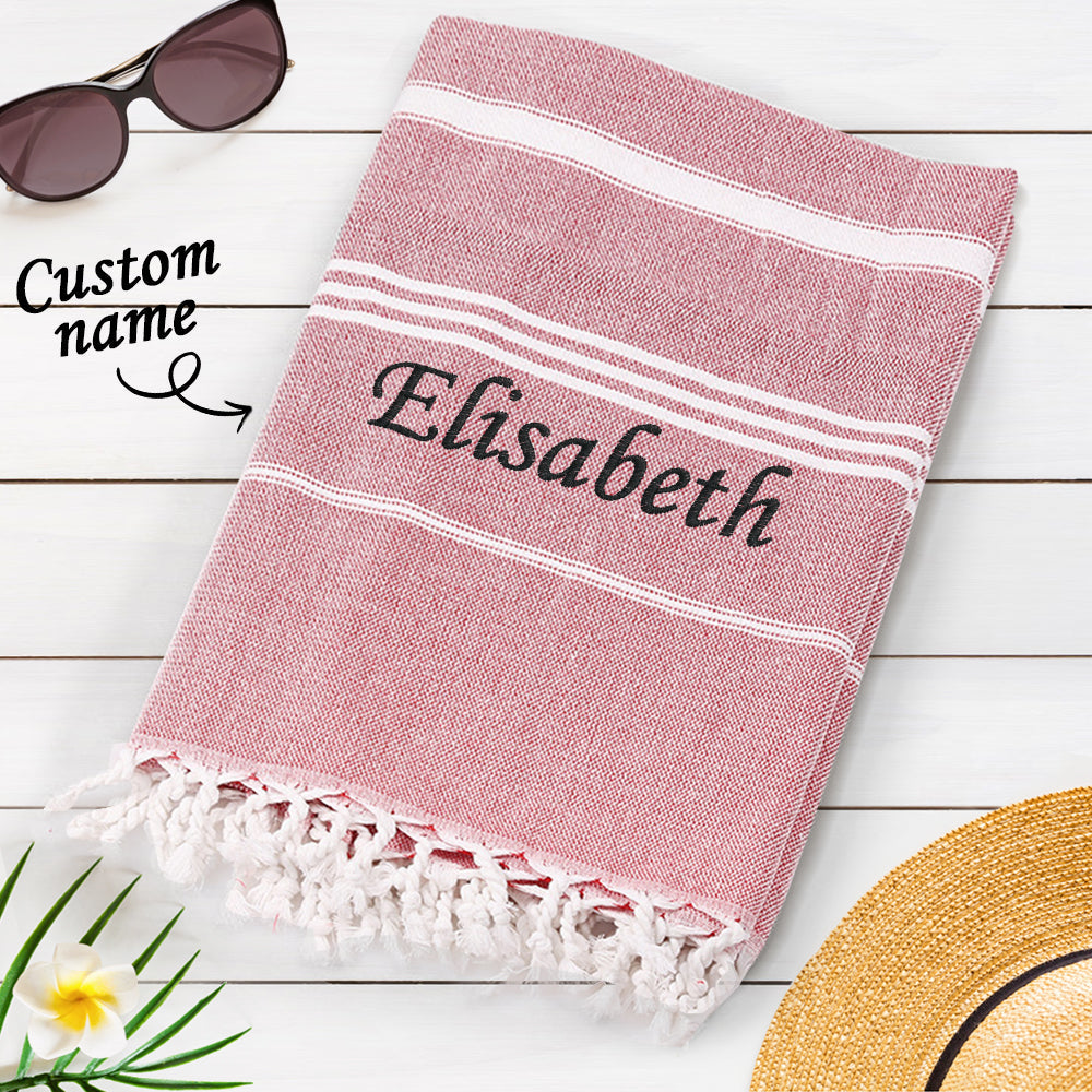 Personalized Name Fringe Beach Towel - Perfect Bridesmaids' Gifts Wedding Gifts — product image 8