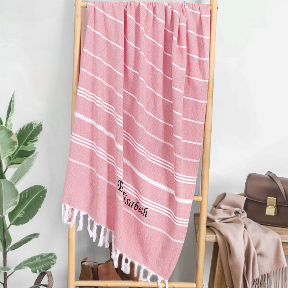 Personalized Name Fringe Beach Towel - Perfect Bridesmaids' Gifts Wedding Gifts — product image