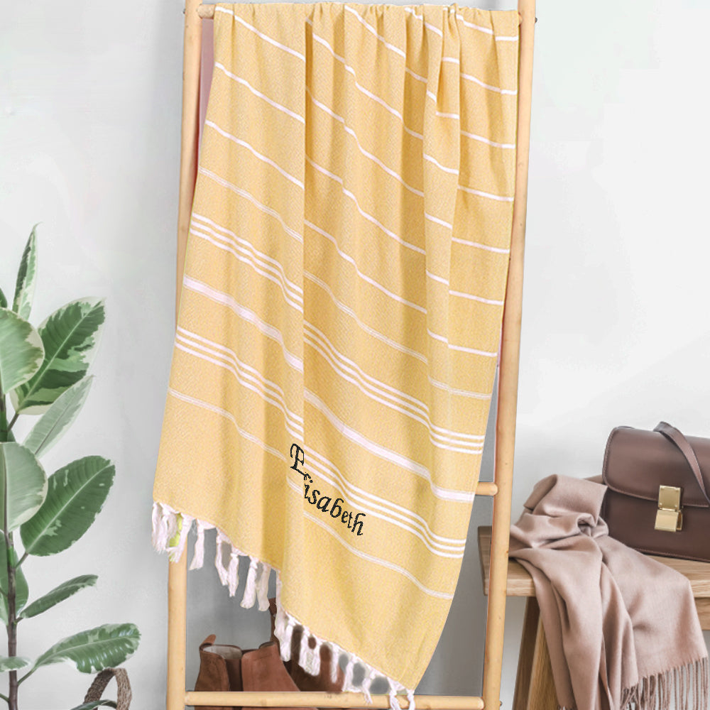 Personalized Name Fringe Beach Towel - Perfect Bridesmaids' Gifts Wedding Gifts — product image 3