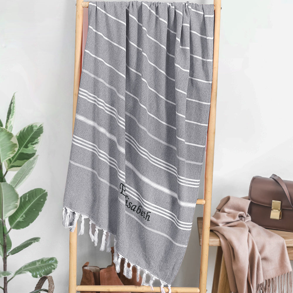 Personalized Name Fringe Beach Towel - Perfect Bridesmaids' Gifts Wedding Gifts — product image 4