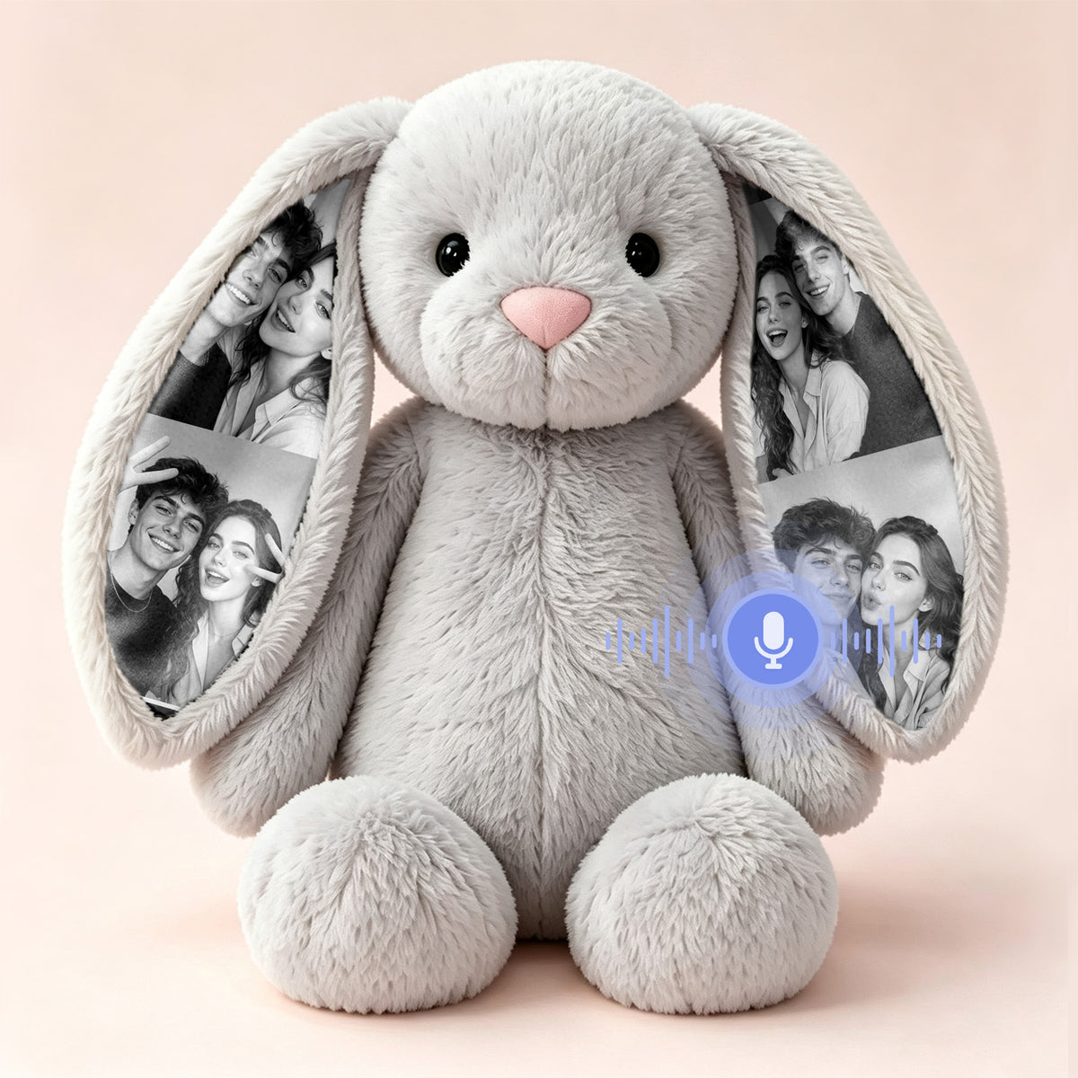 Personalized Voice Recording Bunny Plush with Hidden Photo Ears Anniversary Gift — product image 7