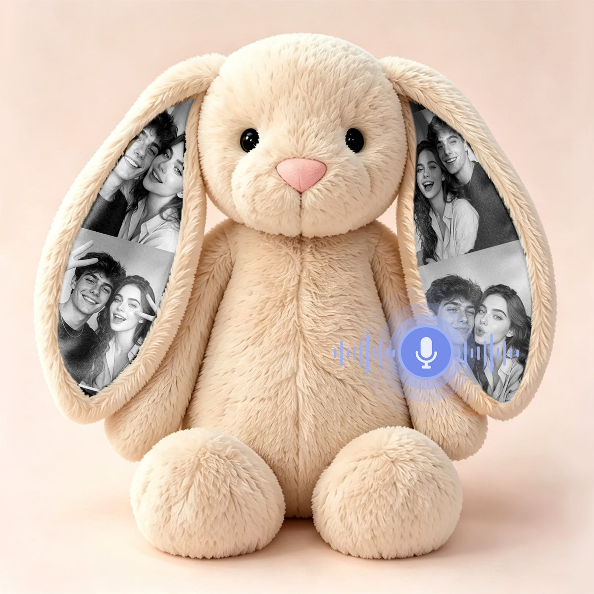 Personalized Voice Recording Bunny Plush with Hidden Photo Ears Anniversary Gift — product image 6
