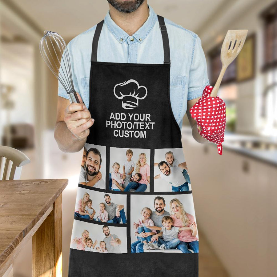 Personalized Photo Apron Custom Text Kitchen Cooking Chef Apron for Men Women — product image