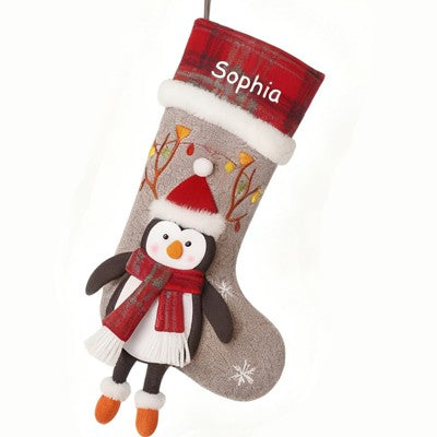 Custom Name 3D Pattern Christmas Stocking Ornament Tree Decoration — product image 2