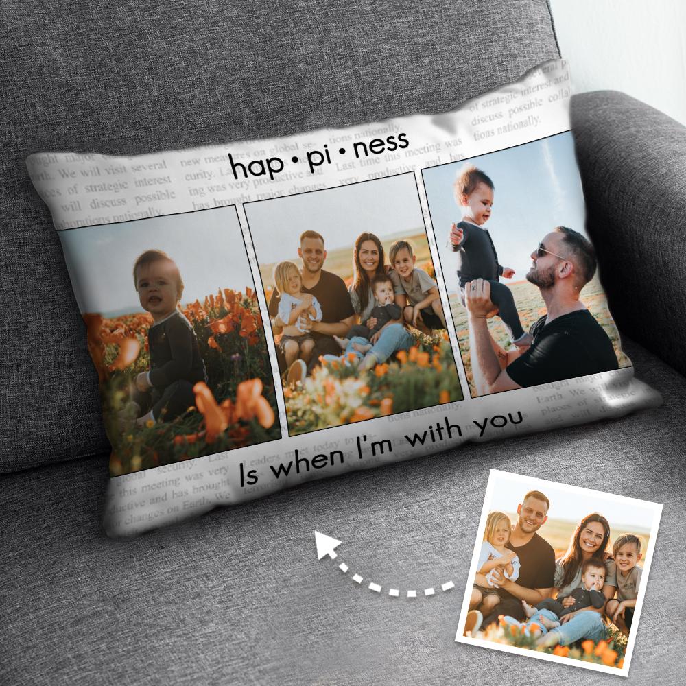 Custom Multi-Photo Single-Sided Zipper Pillowcase (Cover Only, No Insert) – Personalized Christmas Gift — product image