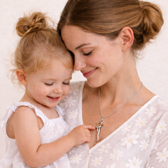 Mother Child Hug Necklace - Two Tone Embrace Pendant Jewelry Gift,Gift for her, Gifts,Mother's Day Gift
