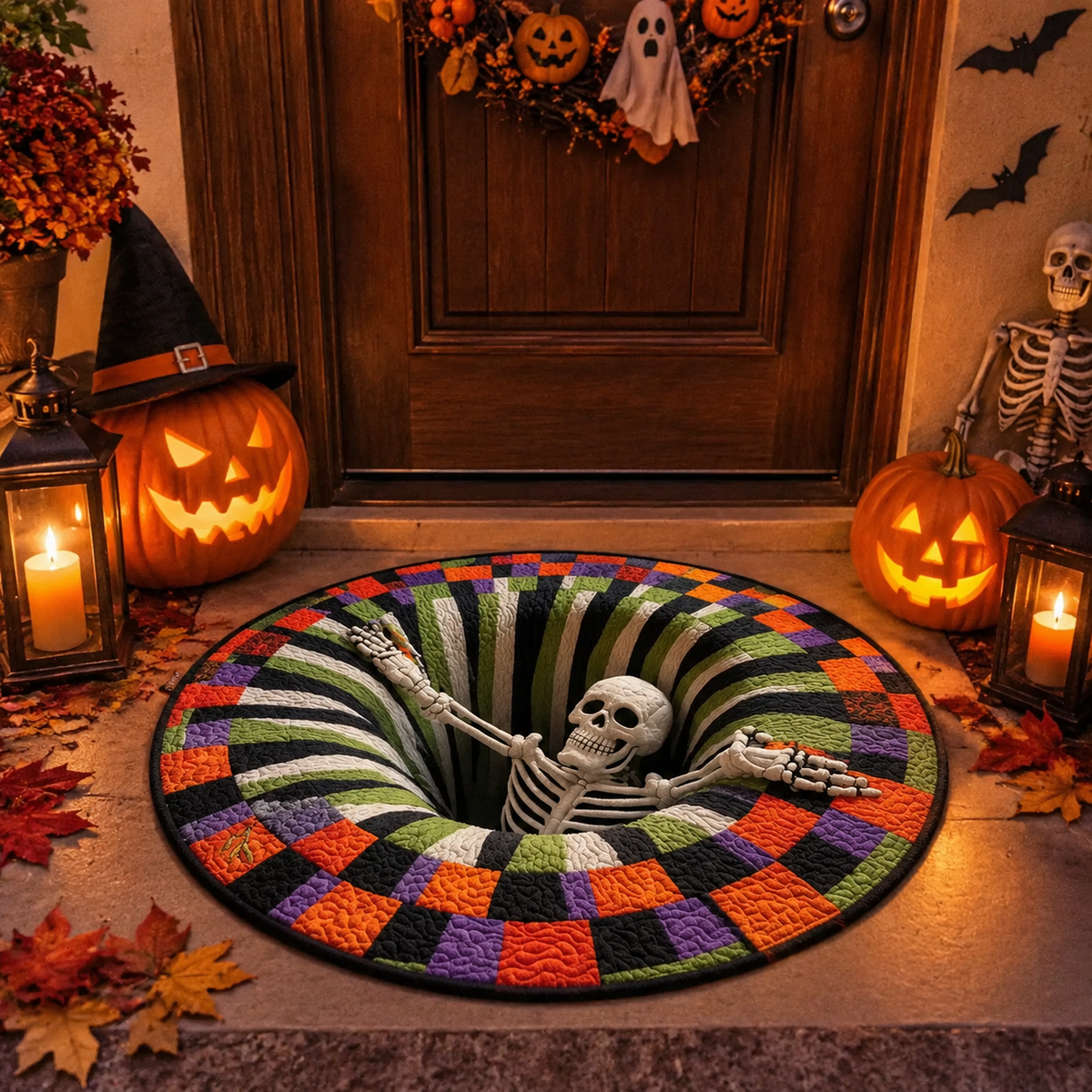 3D Optical Illusion Halloween Rug, Bottomless Hole Spooky Non-Slip Area Rug for Halloween Party & Home Decor — product image 4