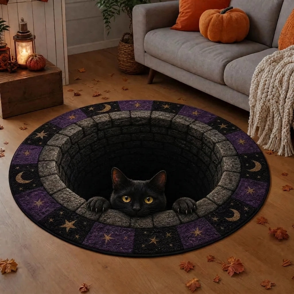 3D Optical Illusion Halloween Rug, Bottomless Hole Spooky Non-Slip Area Rug for Halloween Party & Home Decor — product image 6