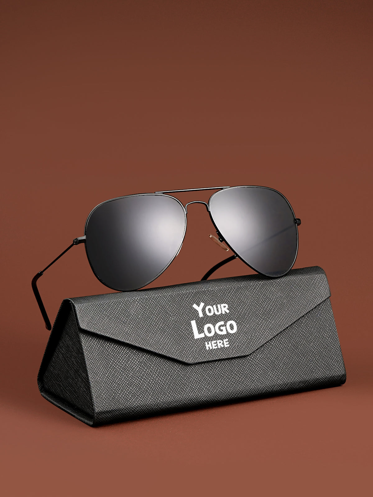 Custom Logo PU Leather Eyeglass Case – Birthday & Father’s Day Gift — product image 3