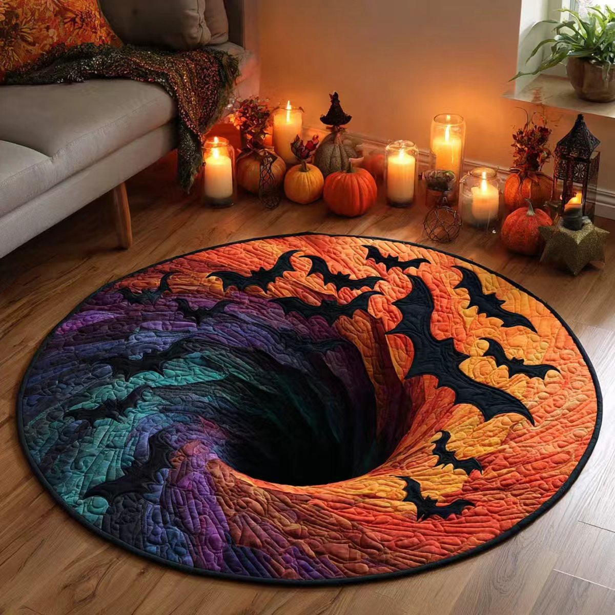 3D Optical Illusion Halloween Rug, Bottomless Hole Spooky Non-Slip Area Rug for Halloween Party & Home Decor — product image 10