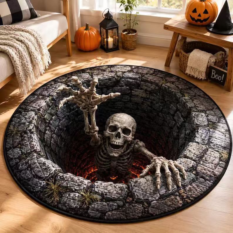 3D Optical Illusion Halloween Rug, Bottomless Hole Spooky Non-Slip Area Rug for Halloween Party & Home Decor — product image 8