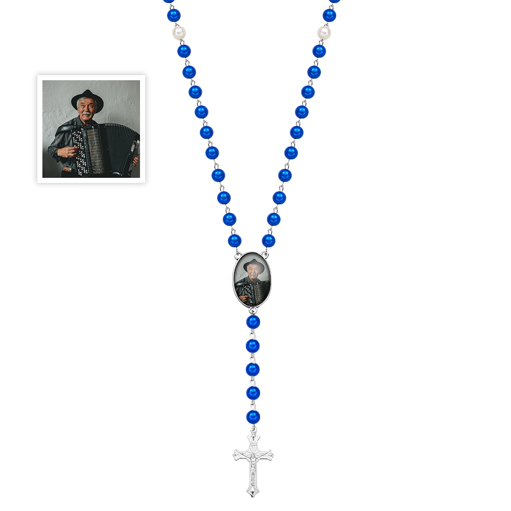 Custom Photo Rosary Beads Cross Necklace – Personalized Memorial Gift for Women — product image 6